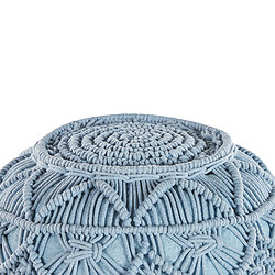 Beliani Pouf en coton bleu d 40 cm KAYSERI pas cher