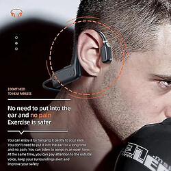 Universal Casque à conduction osseuse 5.0 casque bluetooth sans fil bouchon d'oreille stéréo sport extérieur étanche