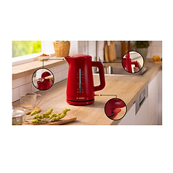 Bouilloire électrique 1.7l 2400w rouge - TWK3M124 - BOSCH