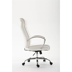 Decoshop26 Fauteuil de bureau en synthétique blanc réglable BUR10260