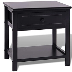 vidaXL Table de chevet Bois Noir