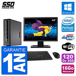 PC HP ProDesk 400 G1 SFF Ecran 19" G3220 RAM 16Go SSD 120Go Windows 10 Wifi · Occasion 