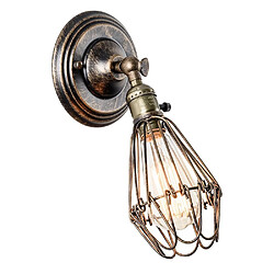 Stoex Rétro Applique Murale Industrielle Interieur Cage en Métal pour Maison de Champagne Café Loft Cuisine Salon et chambre d'hôtel (bronze, ampoules non comprises)