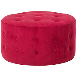 Beliani Pouf en velours rouge d 55 cm TAMPA 