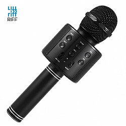 Riff WS-858 Microphone karaoké avec haut-parleurs Aux et Micro SD Noir