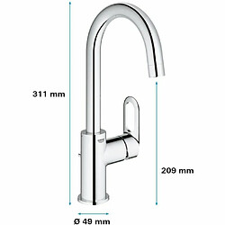 Avis GROHE - Mitigeur monocommande Lavabo, robinet de lavabo Taille L, 23780000