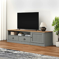 Maison Chic Meuble TV scandinave - Banc TV pour salon VIGO gris 156x40x40 cm bois massif de pin -MN92663