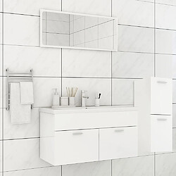 vidaXL Ensemble de meubles de bain Blanc brillant Bois d'ingénierie 