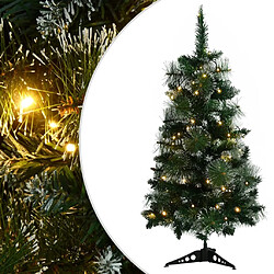 vidaXL Sapin de Noël artificiel pré-éclairé et supports vert 90 cm PVC 