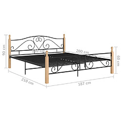 vidaXL Cadre de lit sans matelas noir métal 180x200 cm pas cher