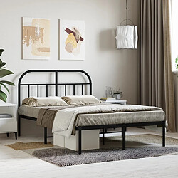 Maison Chic Lit adulte - Cadre de lit métal avec tête de lit,Structure du lit Contemporain pour chambre noir 120x190 cm -MN31498