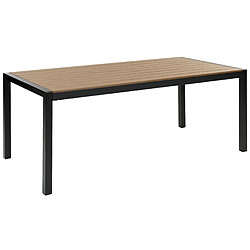 Beliani Table de jardin 180 x 90 cm Matériaux synthétiques Bois clair/Noir VERNIO