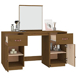 Acheter vidaXL Ensemble de coiffeuse et miroir Marron miel Bois de pin solide