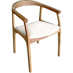 Hanah Home Chaise en bois de hêtre et lin Porto. Chaise en bois de hêtre et lin Porto