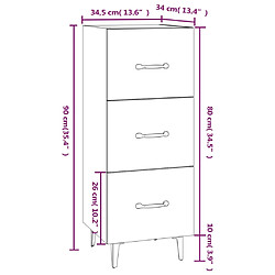 vidaXL Buffet Noir 34,5x34x90 cm Bois d'ingénierie pas cher