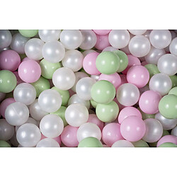 MeowBaby Jeu de Balles en Plastique, 300 Balles: Blanc Perle/Vert Clair/Rose Pastel