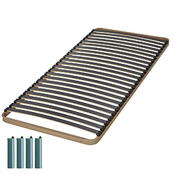 Ebac Sommier à lattes + pieds 90x200 C224 - 24 lattes bois - Fabrication française