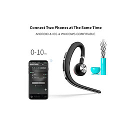 YP Select Wireless Universal Stereo Headset Hanging Ear Car Phone Mini Bluetooth Headset 4.1 Wireless Earbuds-Argenté