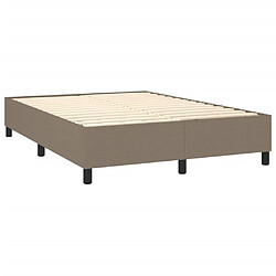 Avis vidaXL Sommier à lattes de lit avec matelas Taupe 140x190 cm Tissu