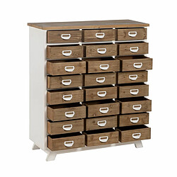 Avis BigBuy Home Caisson à Tiroirs Blanc Beige Fer Bois d'épicéa 94 x 35 x 108 cm