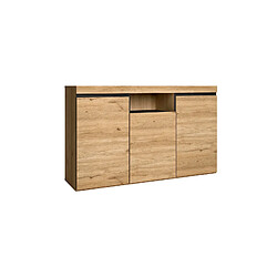 SKRAUT HOME Buffet NATURALE Chêne/Noir 140x40x81cm 