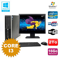 Lot PC HP Compaq 6200 Pro SFF Core i3 3.1GHz 16Go 2To DVD WIFI W7 + Ecran 17 · Occasion 