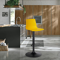 Tabouret bar de cuisine design noir mat réglable en hauteur Grand Soleil Imola Matt, Couleur: Jaune