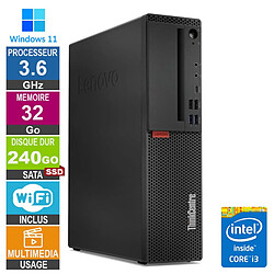 PC Lenovo M720s i3-8100 3.60GHz 32Go/240Go SSD Wifi W11