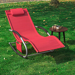 SoBuy OGS28-Rx2 Lot de 2 Fauteuils à Bascule Transats de Jardin avec Repose-Pieds