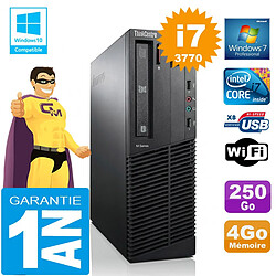 PC Lenovo M92p SFF Core I7-3770 Ram 4Go Disque 250 Go Graveur DVD Wifi W7 - Occasion