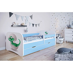 Lit Babydreams petit dino bleu avec un tiroir sans matelas 160/80