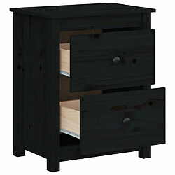 Maison Chic Table de chevet - Table de Nuit Noir 50x35x61,5 cm Bois de pin massif pas cher