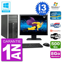 PC HP 6300 MT Ecran 19" i3-2120 RAM 8Go Disque 500Go Graveur DVD Wifi W7 · Occasion 