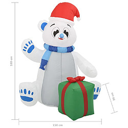 vidaXL Ours polaire gonflable de Noël à LED pour Int/Ext 1,8 m pas cher