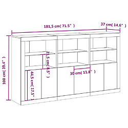 vidaXL Buffet avec lumières LED chêne sonoma 181,5x37x100 cm pas cher