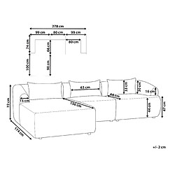 Avis Beliani Canapé d'angle à droite 3 places en tissu taupe SVANSELE