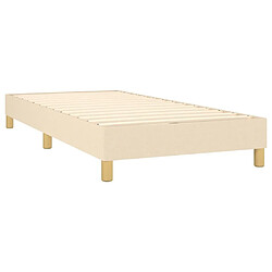 Sommier à lattes LED,Cadre à lattes de lit avec matelas pour Adulte Crème 80x200 cm Tissu -MN35240 pas cher