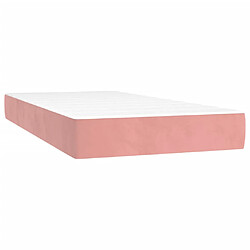 vidaXL Matelas de lit à ressorts ensachés rose 100x210x20 cm velours