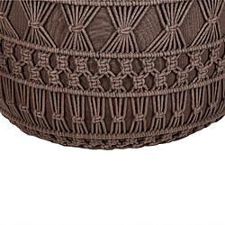 Acheter Beliani Pouf en coton macramé marron THAKOT