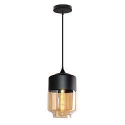 Stoex Suspension Design Style Retro Vintage Contemporain Couleur Fumé , Lustre Abat-jo Suspension Design Style Retro Vintage Contemporain Couleur Fumé , Lustre Abat-jour en Verre Corde ajustable Luminaire Salle à manger Chambre à Coucher Cuisine Salon Café Bar - Cylindre Aplatie