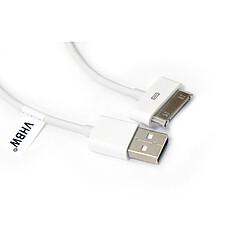 vhbw câble de données USB (type A sur iPod) compatible avec Apple iPod 3 Gen. - A1040, 4 Gen. (Photo) - A1099, 4 Gen. - A1059 lecteur MP3 - blanc