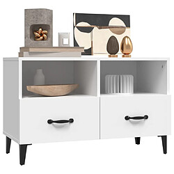 Acheter Maison Chic Meuble TV scandinave - Banc TV pour salon Blanc 80x36x50 cm Bois d'ingénierie -MN14316