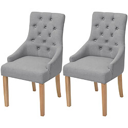 Maison Chic Lot de 2 Chaises à manger,Chaise pour cuisine,Solide Structure gris clair tissu -MN17766