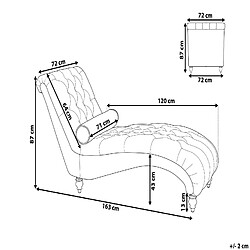 Beliani Chaise longue en tissu bleu MURET