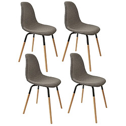 Toilinux Lot de 4 Chaises scandinave Phenix en tissu et métal - Gris Toilinux - Lot de 4 Chaises scandinave Phenix en tissu et métal - Gris - Scandinave