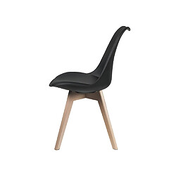 Vente-Unique Lot de 6 chaises JODY - Polypropylène et Hêtre - Noir pas cher