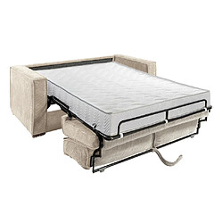 Vente-Unique Canapé 3 places convertible express en velours côtelé beige - Couchage 140 cm - Matelas 18 cm LORETO pas cher