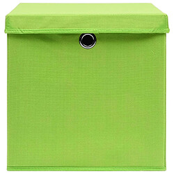 Acheter Maison Chic Lot de 10 Boîtes de rangement,Boîtes de stockage avec couvercles 28x28x28 cm Vert -MN516595