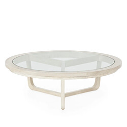 Table Basse Thai Natura Blanc 100 x 32 x 100 cm