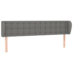 Maison Chic Tête de lit scandinave avec oreilles,meuble de chambre Gris foncé 163x23x78/88 cm Tissu -MN14609